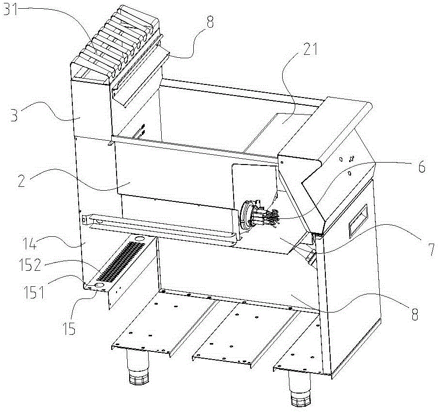 Vertical type electrothermal frying furnace