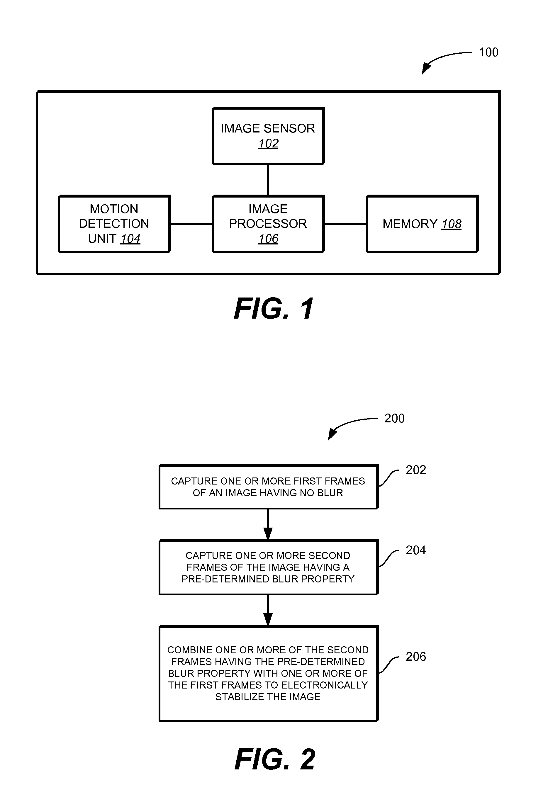 Method and apparatus for producing a sharp image from a handheld device containing a gyroscope