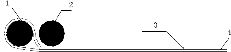 Method for anchoring fiber sheet by using parallel double rods