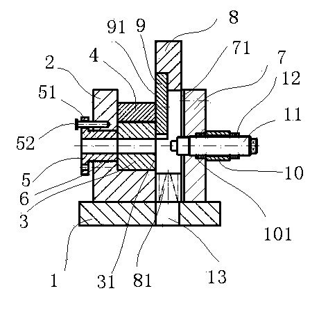 Cold extrusion blanking die for cross shaft blanks