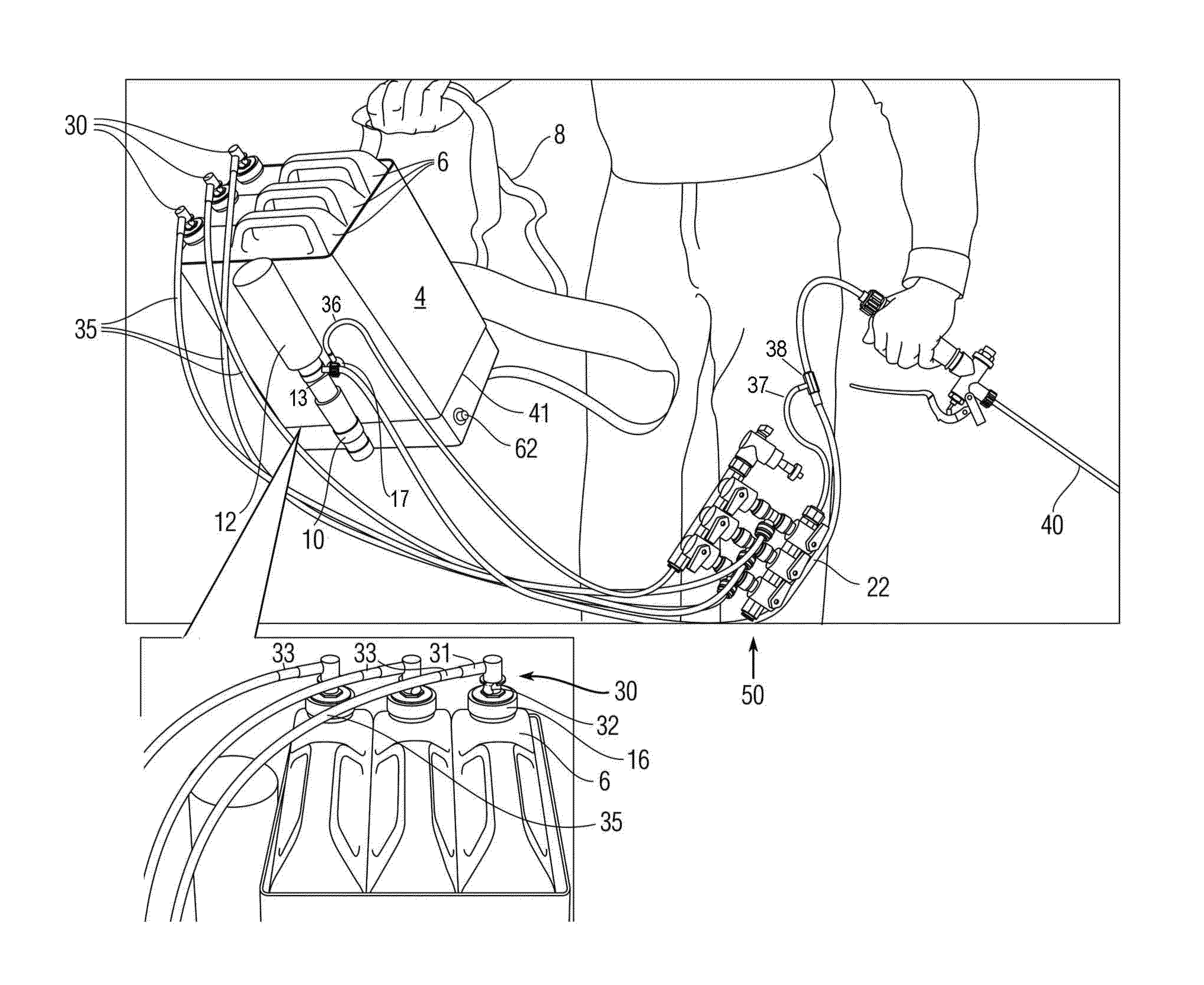 Multi-container backpack style sprayer