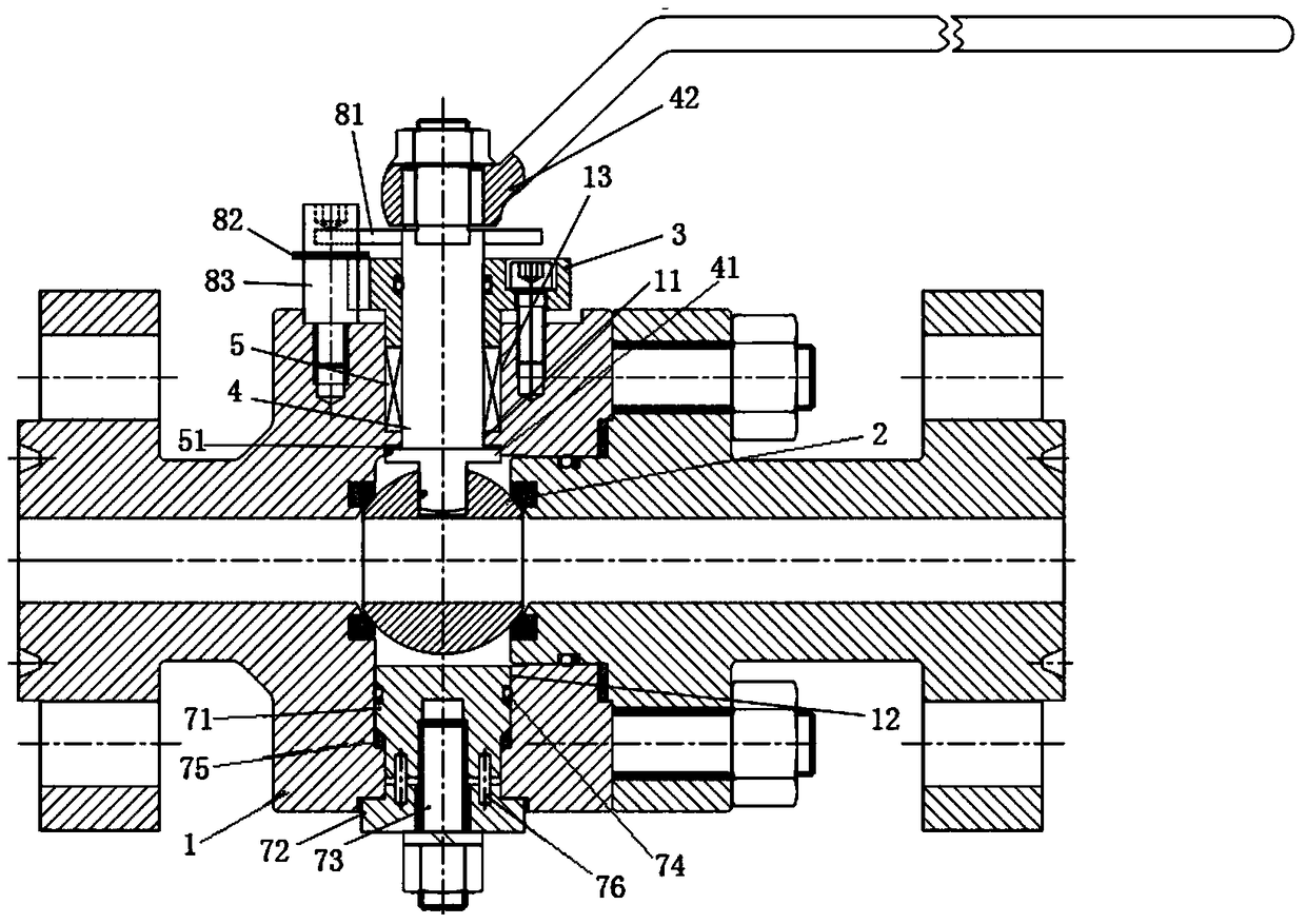 A floating ball valve