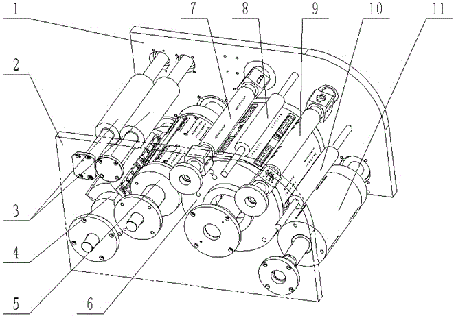 Cross folding device used for handkerchief paper packaging, and implement method thereof