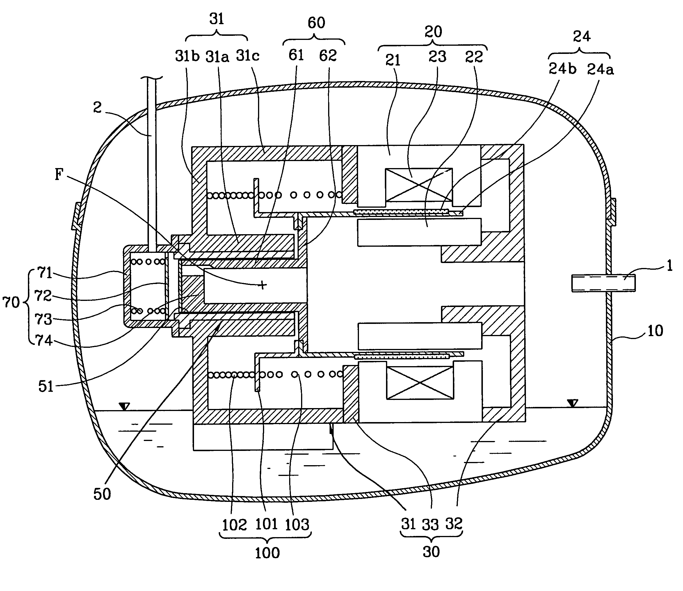 Reciprocating compressor having anti-collision means