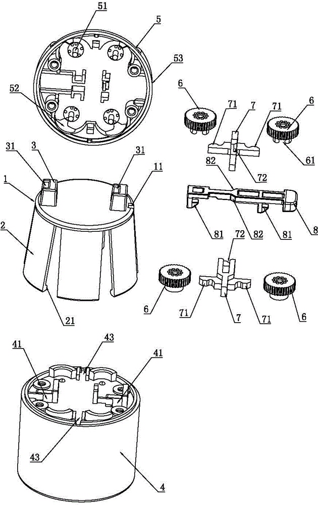 Bottle cap type coded lock and operation method thereof