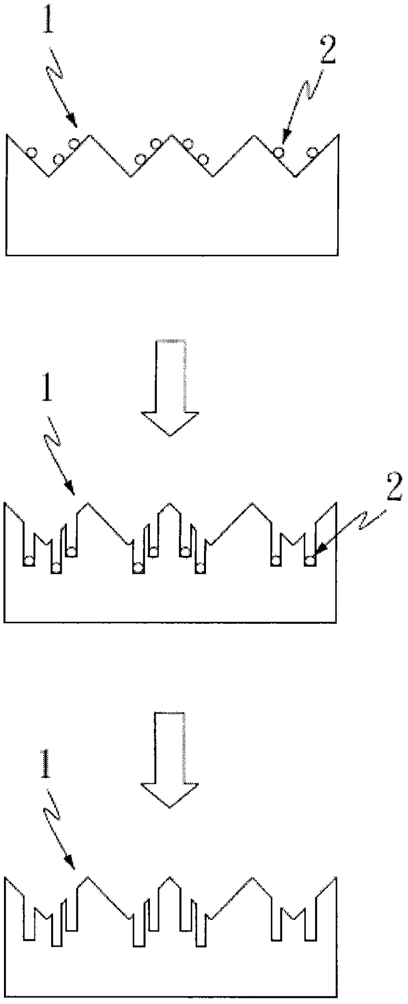 Method of forming micro-pore structures or trench structures on surface of silicon wafer substrate