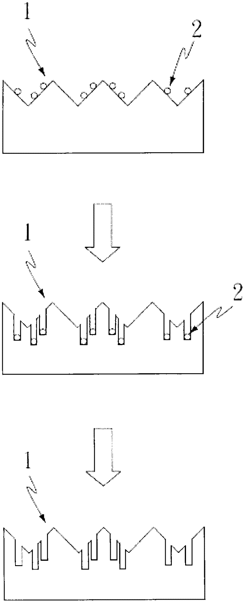 Method of forming micro-pore structures or trench structures on surface of silicon wafer substrate