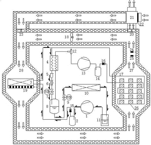 Heat-recovery air-cooling heat pump drying system applicable to large temperature difference