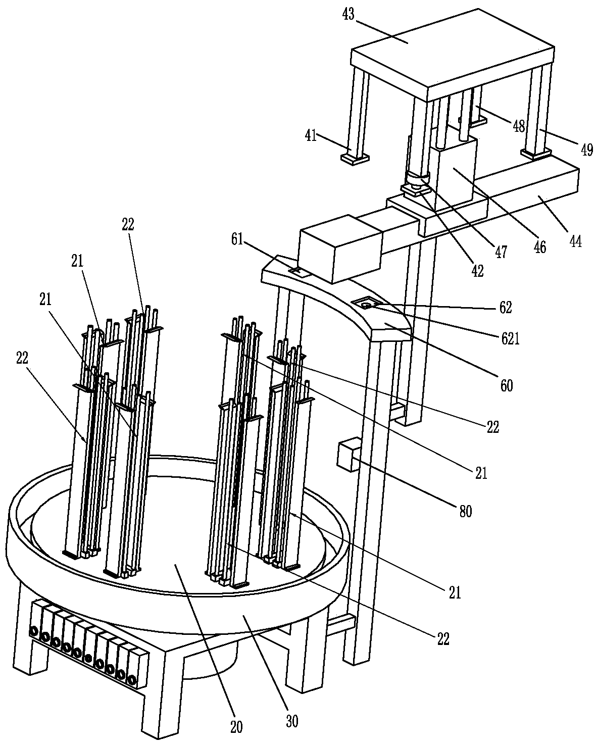 Rotary disc type automatic stacking and loading and unloading device