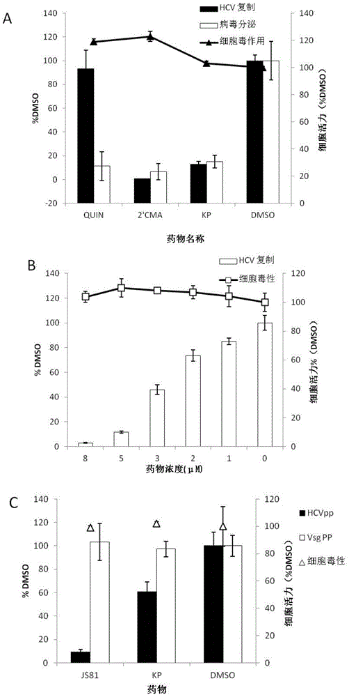 Application of kaempferol in preparation of anti-HCV (hepatitis c virus) infective medicaments