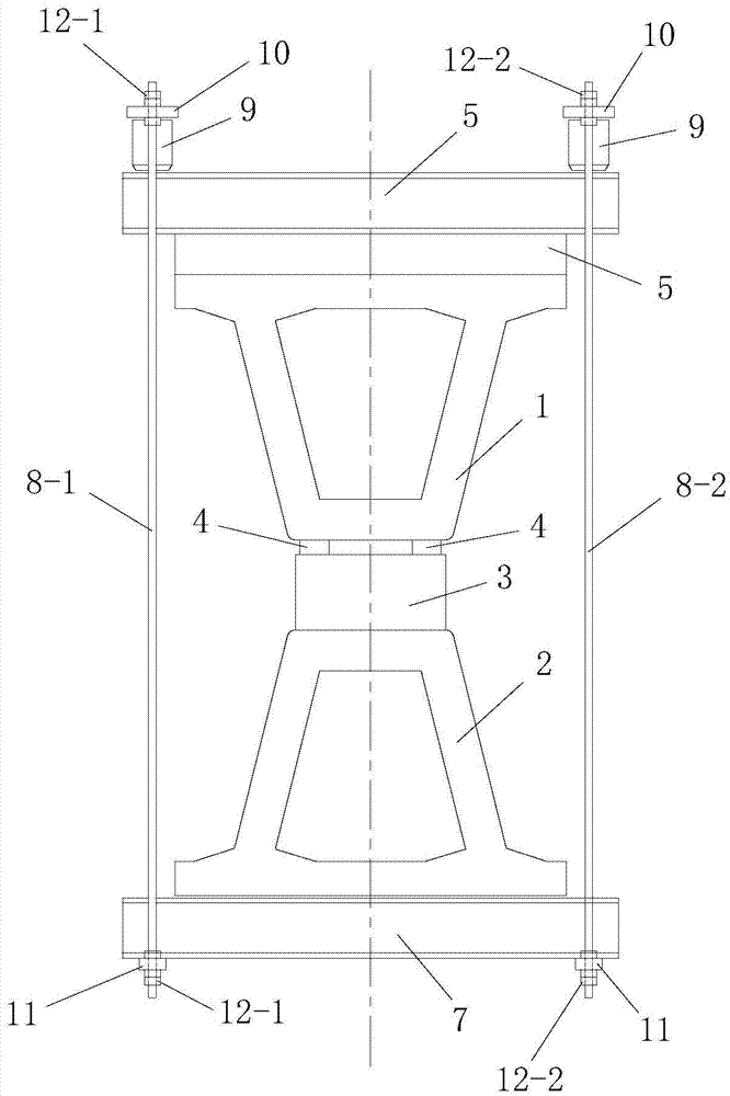 Counterforce beam loading device and loading method for static load test of bridge beam body