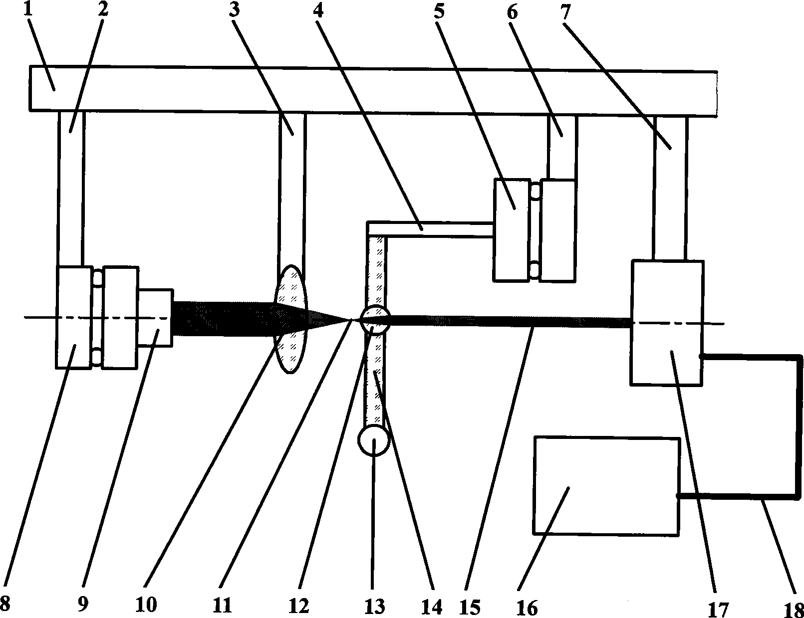 Sensing method and device for micro inner cavity size and three-dimensional coordinate based on two-dimensional micro-focus collimation