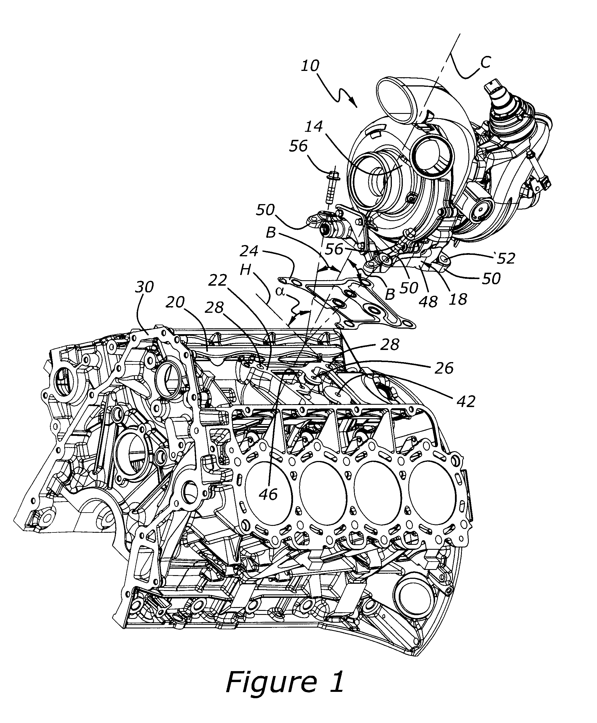 Turbocharger System for Internal Combustion Engine With Internal Isolated Turbocharger Oil Drainback Passage