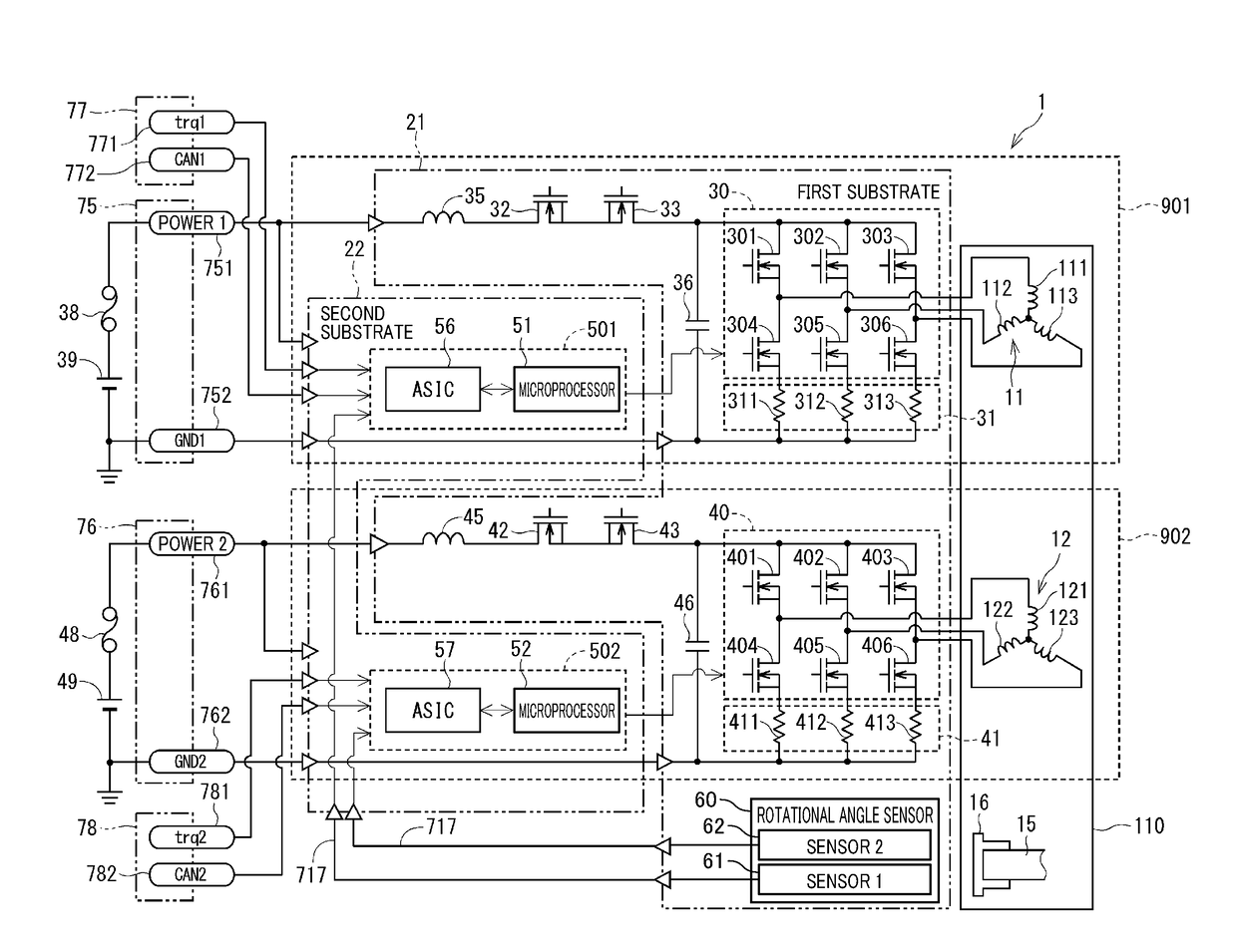 Drive apparatus and electric power steering apparatus using the same