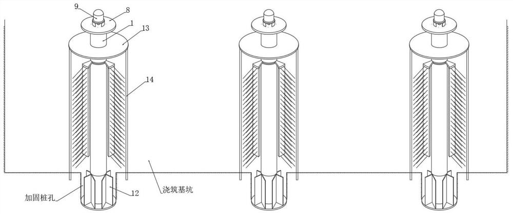 Concrete internal vibration type pouring process