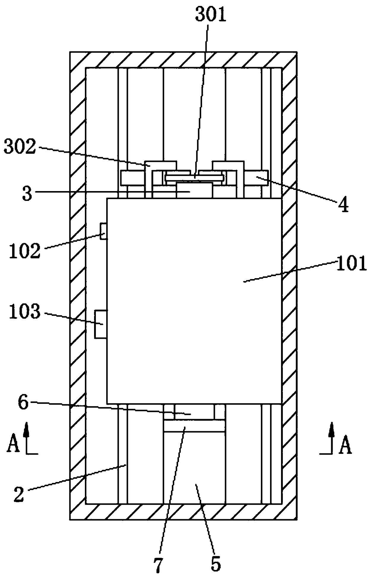 Elevator falling preventive device applicable to old building transformation