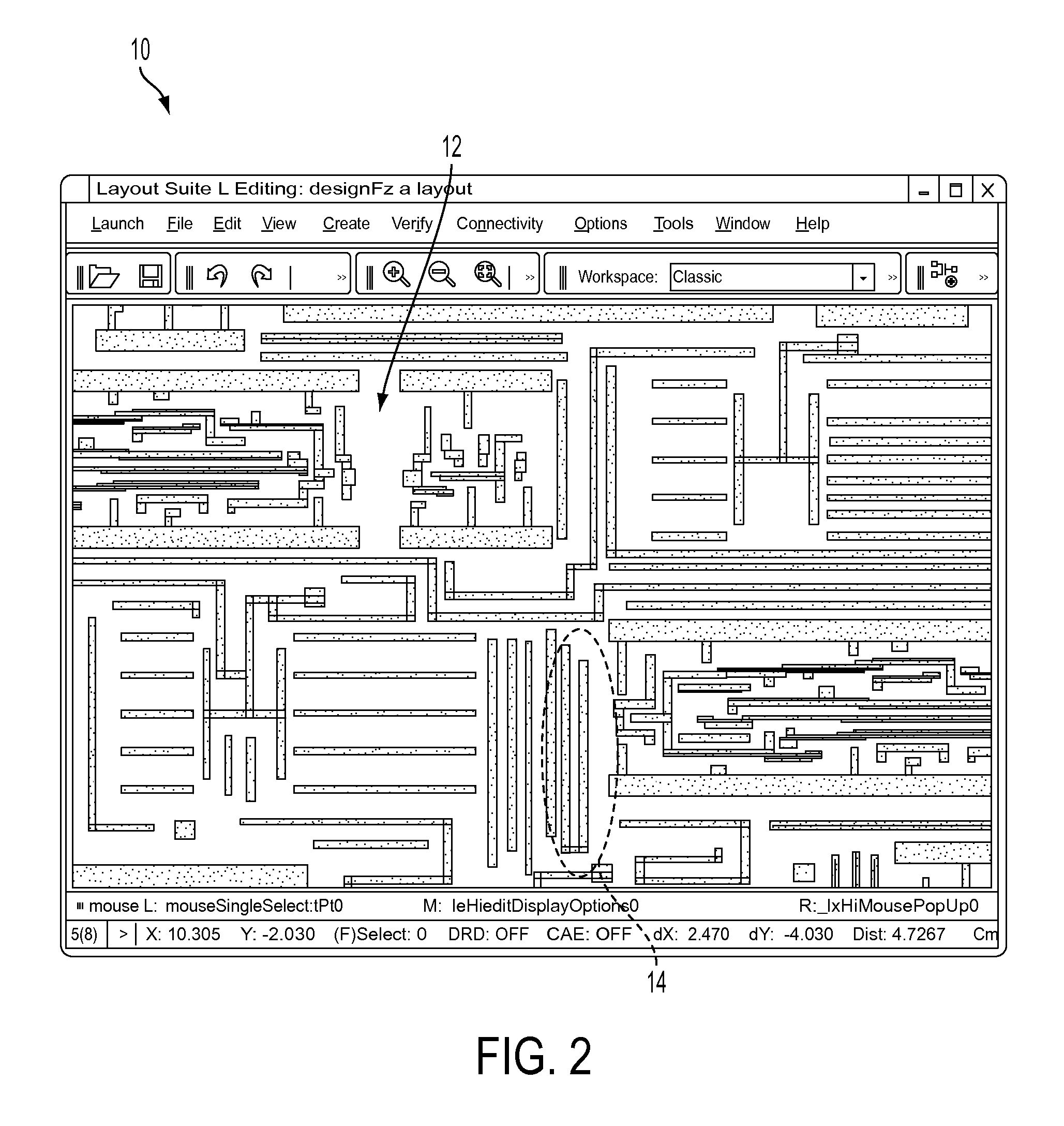 Visualization and information display for shapes in displayed graphical images based on user zone of focus