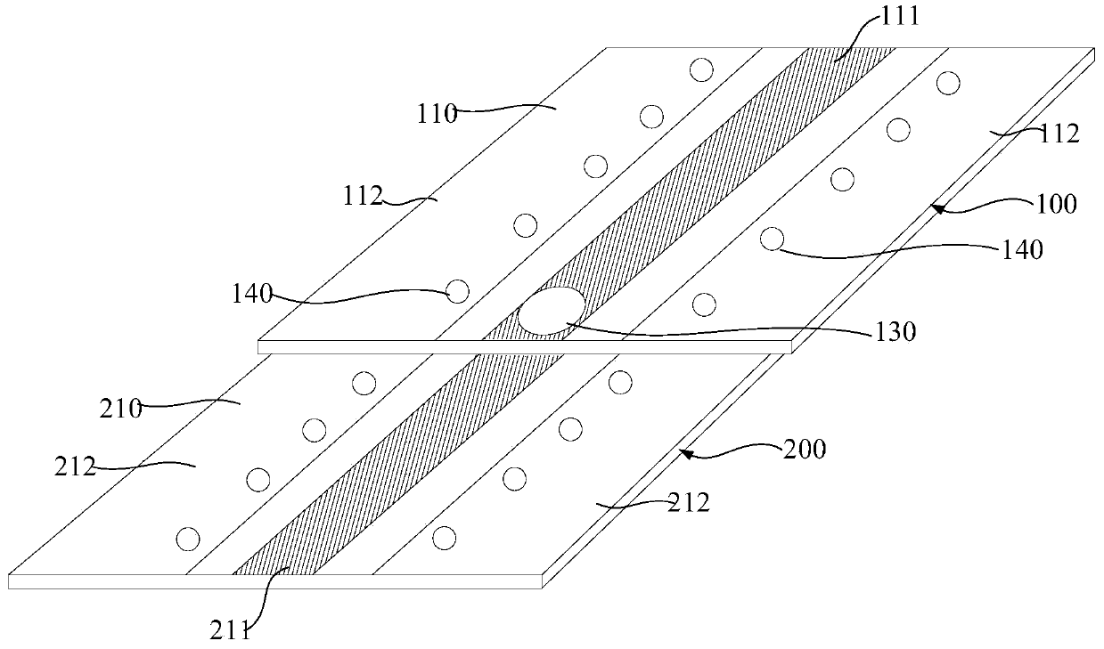 RF pcb connection structure and connection method