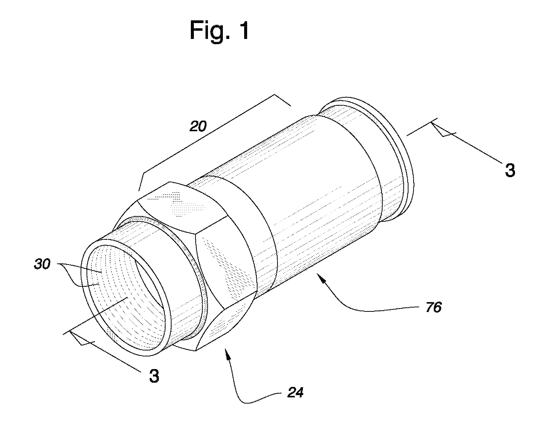 Enhanced continuity coaxial connectors with socketed nut