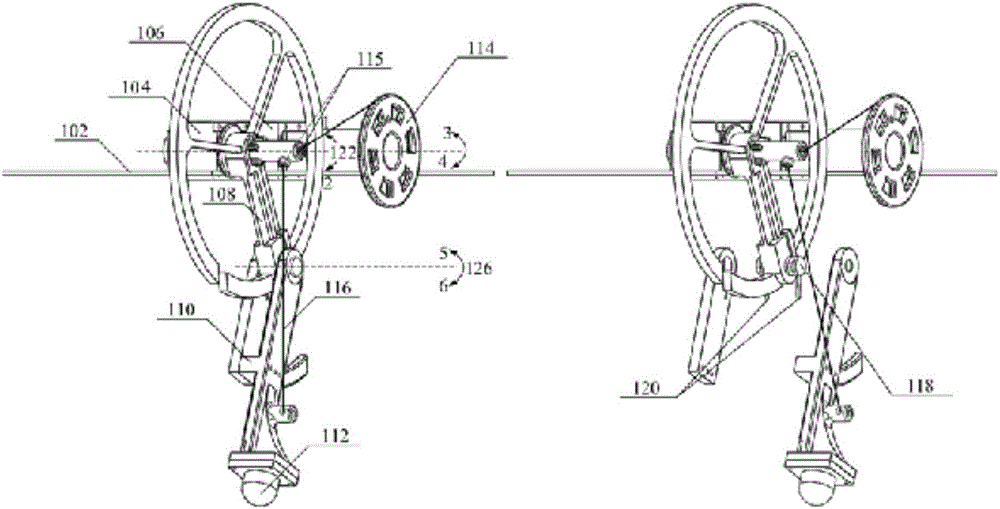 Wheel and leg mechanism for wheel and leg compound type robot and control method