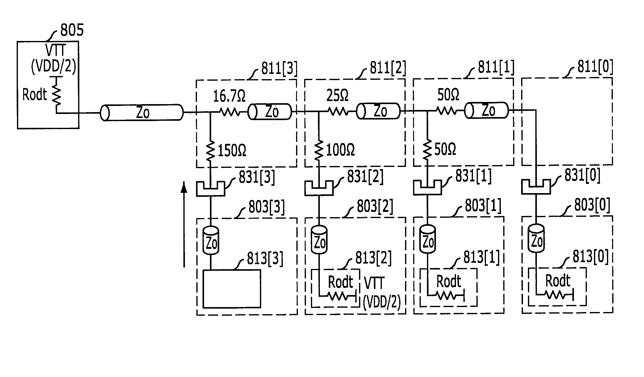 Bi-directional multi-drop bus memory system