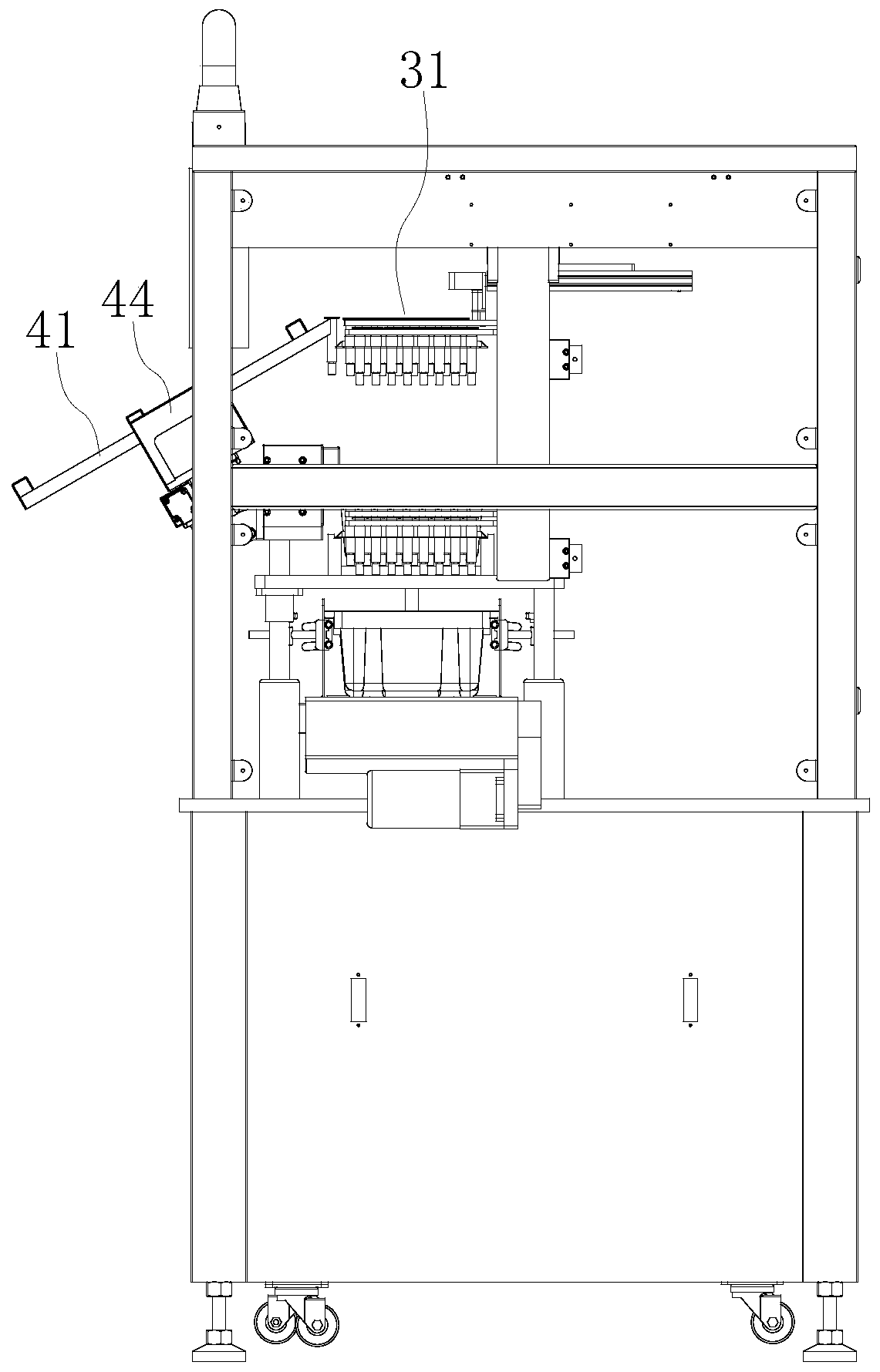 Needle tube feeding device and rotary rod labeling machine