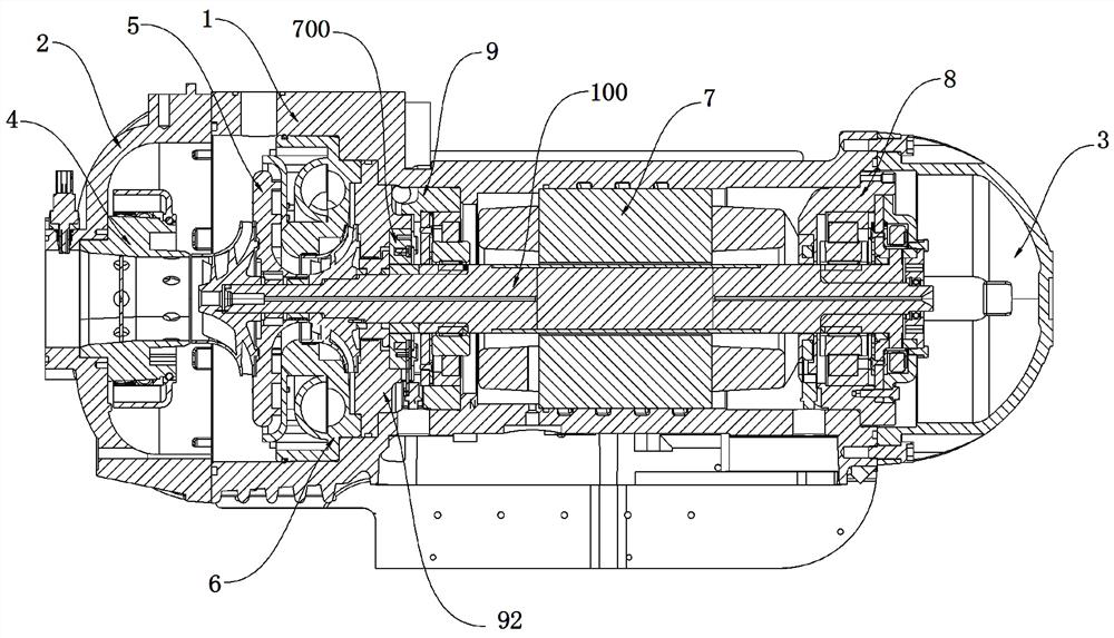 Magnetic suspension motor for refrigerant conveying