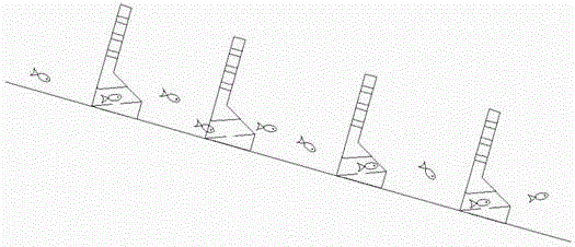 Double-axis adjustable vertical seam type fish way and operation method thereof