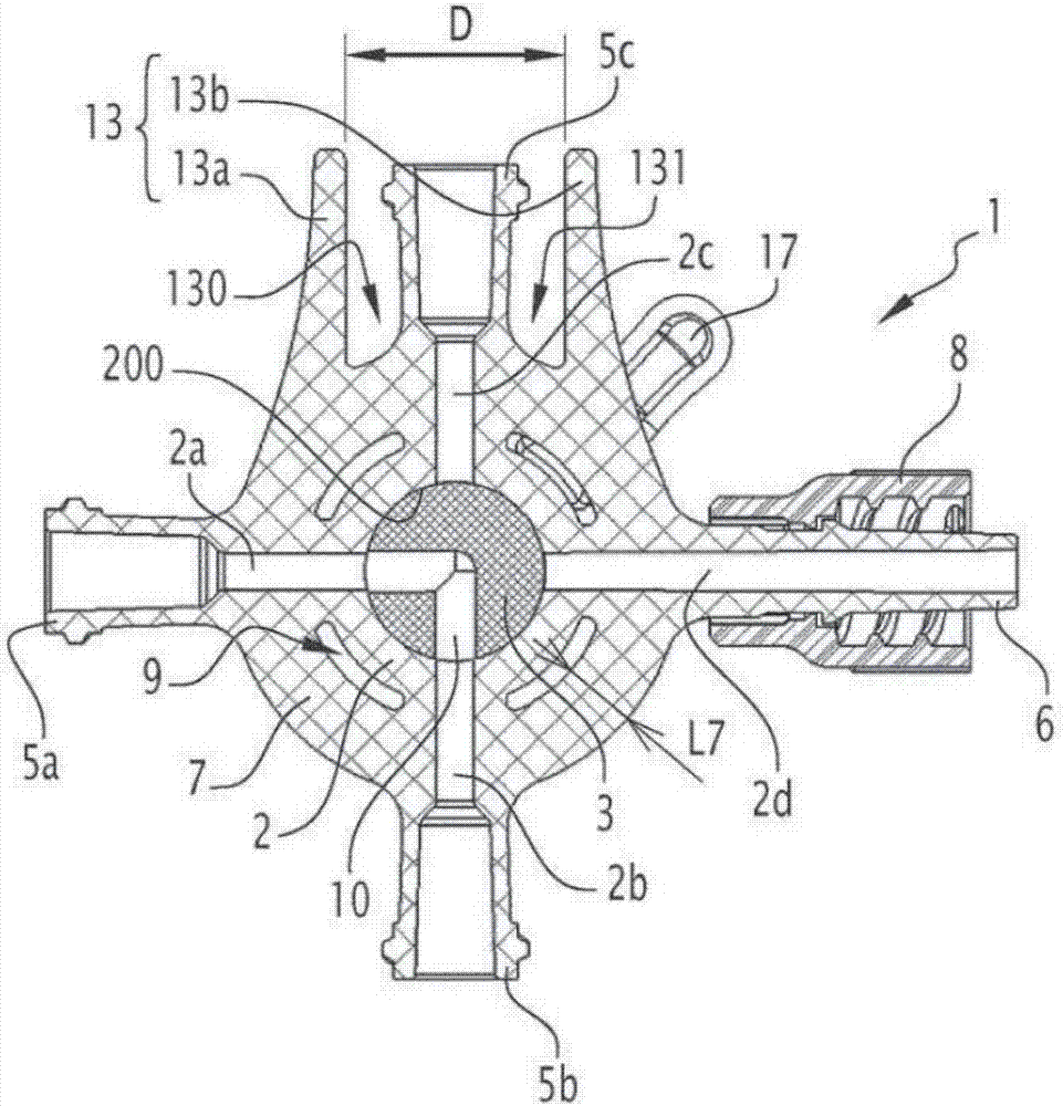 Medical valve, kit comprising such a valve, and method for preparing a mixture or an emulsion