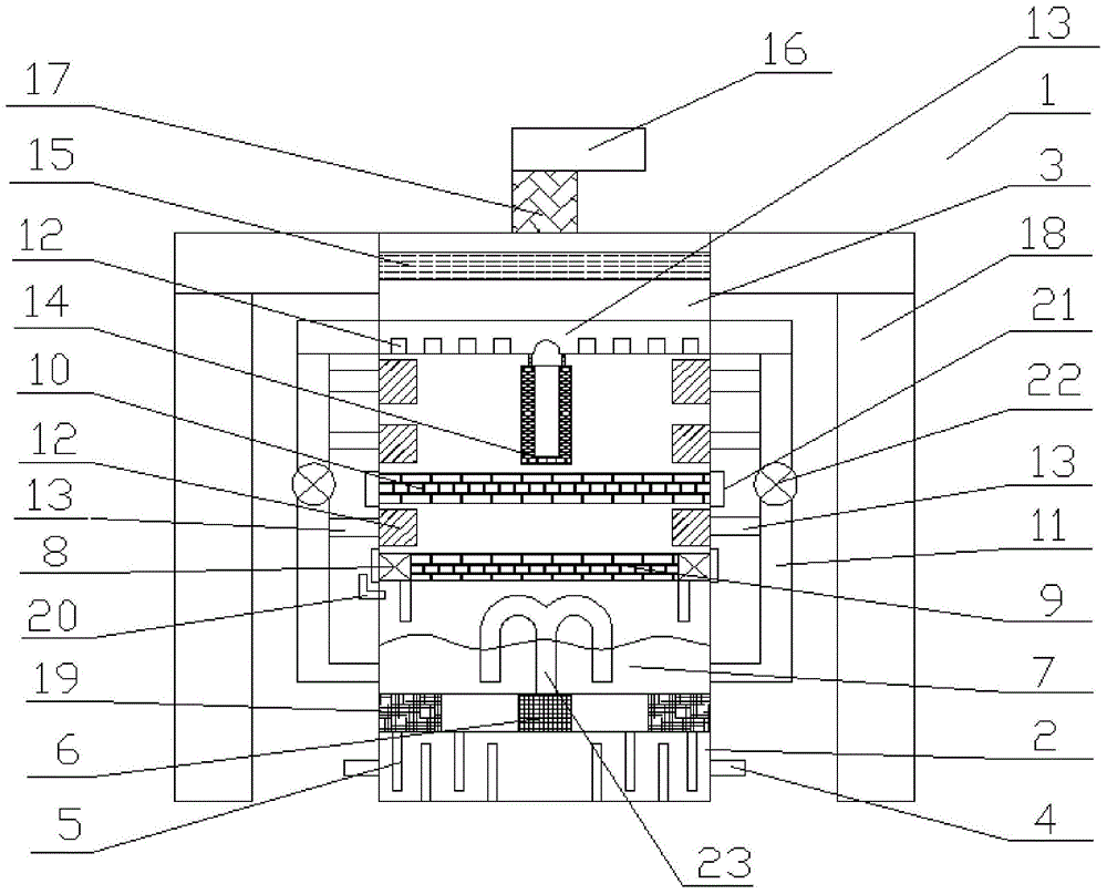 Multistage filtering type waste gas purifying device