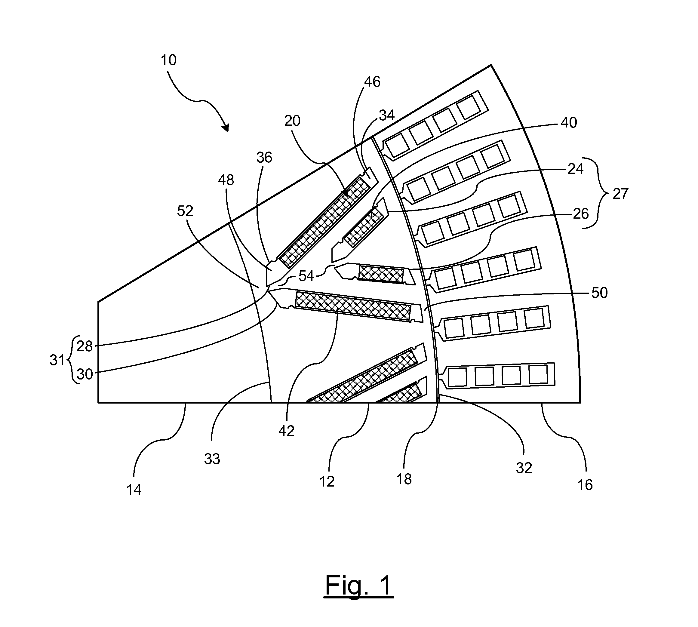 Deep v-magnet cavity structure rotor