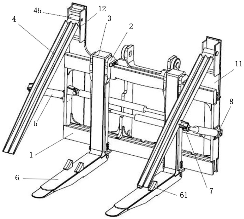Forklift fork arm carrier with accessories for carrying large pipe-barrel-shaped real objects