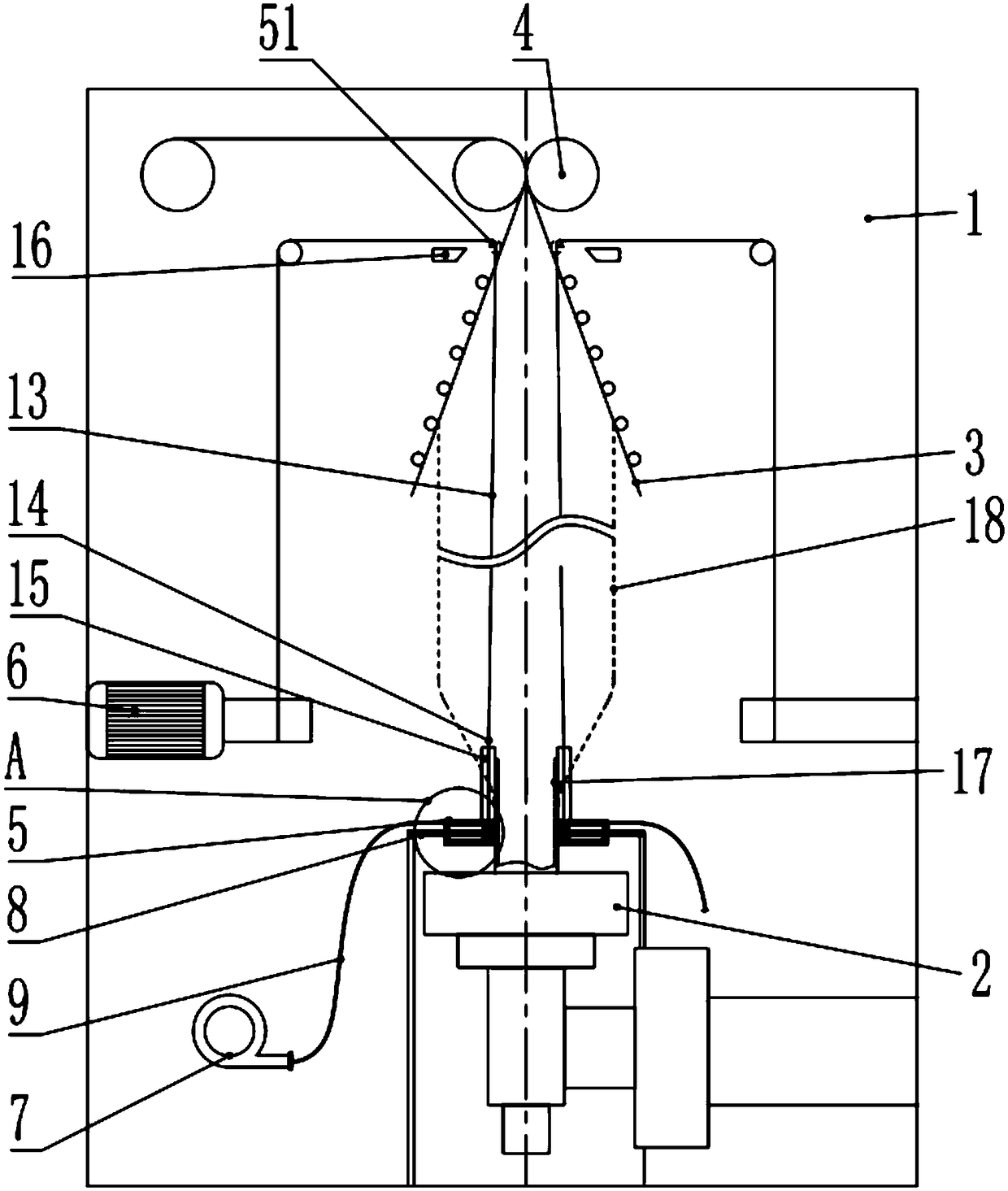 Blow molding machine for PE thin film processing