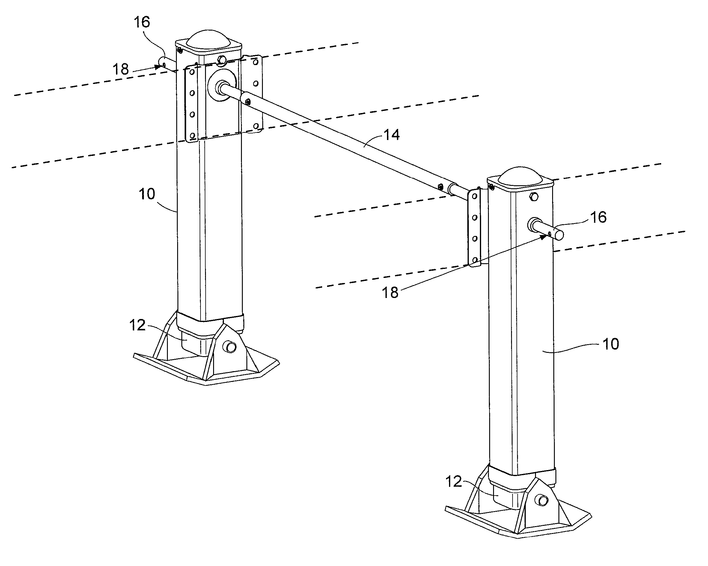 Speed Crank Projection Lock Device for Trailer Landing Gear Assembly