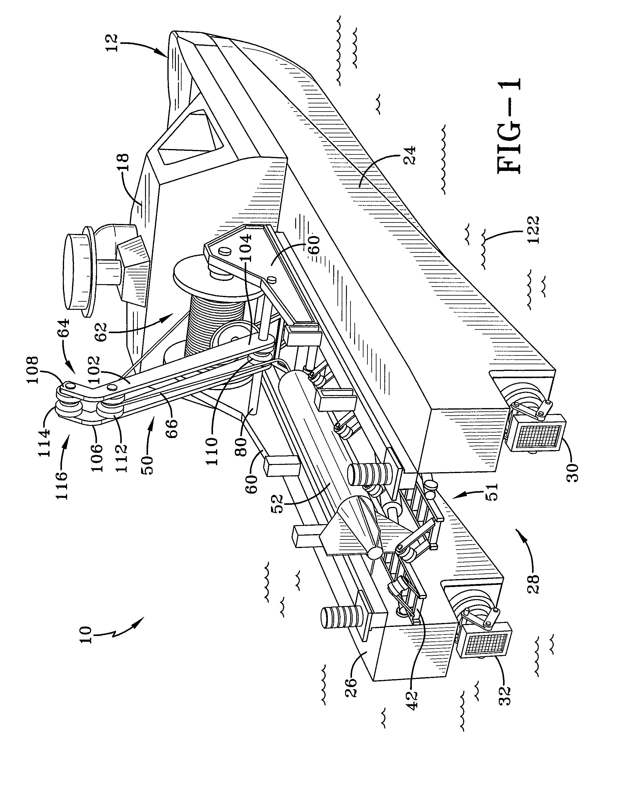 Vessel with active mechanism for controlled towing