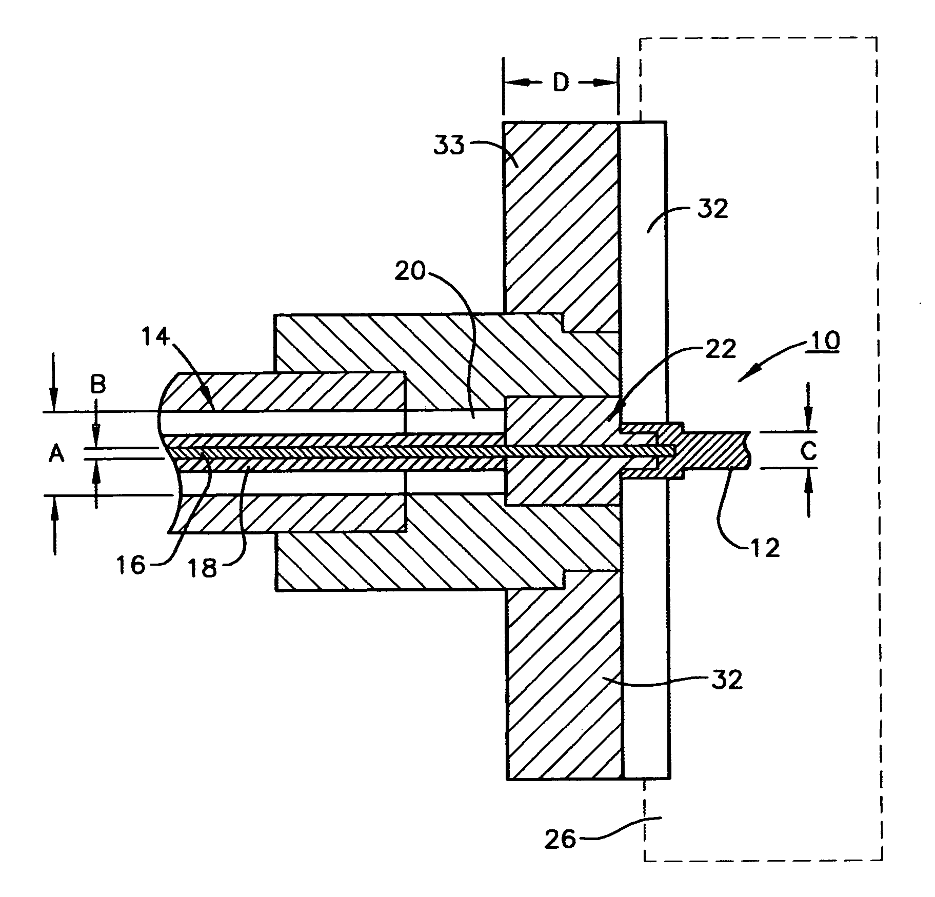 Cryogenic vacuum RF feedthrough device