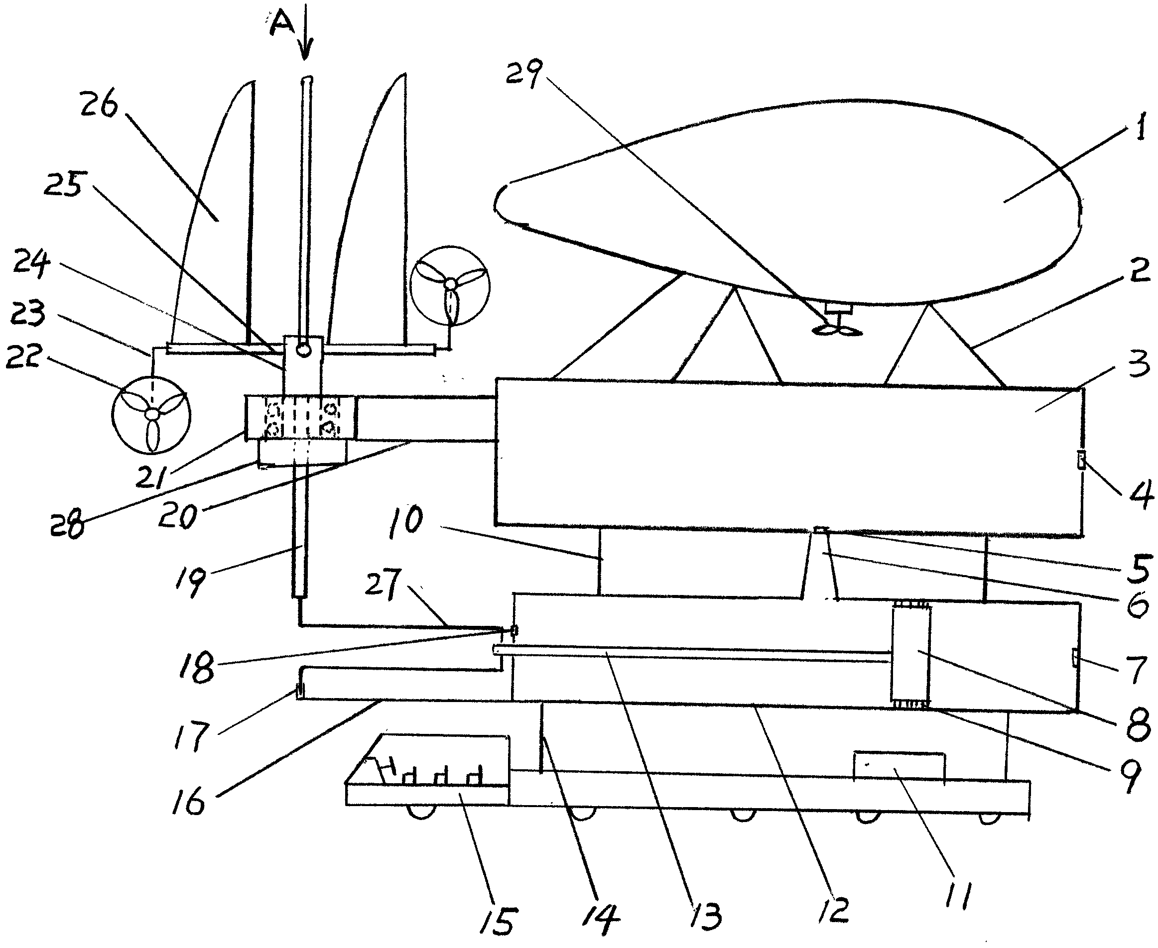 Breeze power generation dual-purpose dart flyer for air and ground