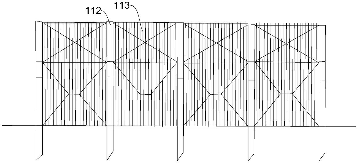 Highway sand storm protection system suitable for crossing shrubbery sandbags and construction method of highway sand storm protection system