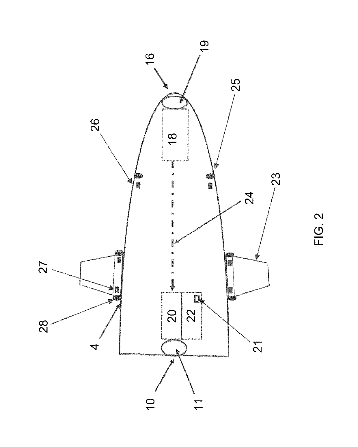 Projectile lens-less electro optical detector for time-to-go for command detonation