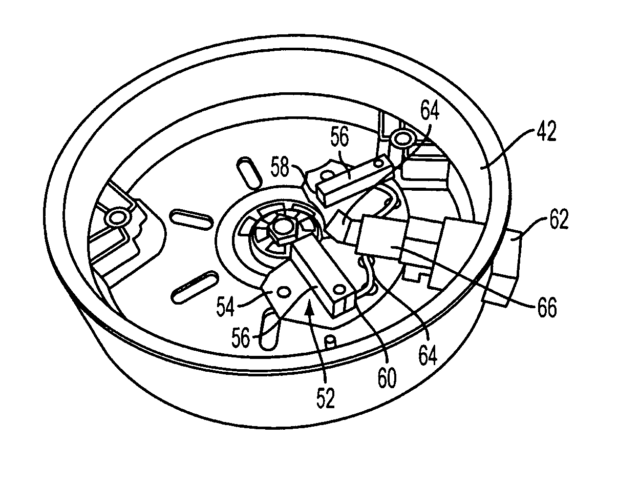 Electric motor cooling module having bearing structure nested directly in a brush and connector unit that is mounted directly to a cover of a shroud