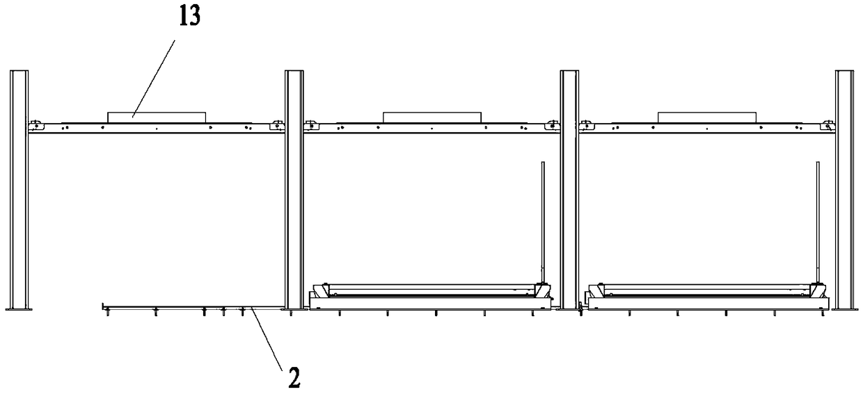 A column-type two-story lift and traverse garage