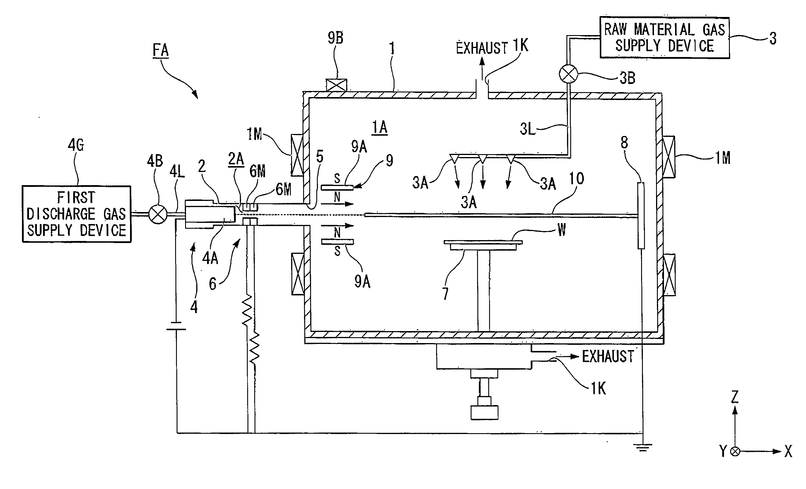 Carbon structure manufacturing device and manufacturing method