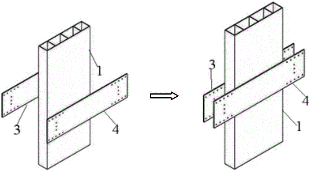 Double-side-plate joint in bolted connection and assembling method