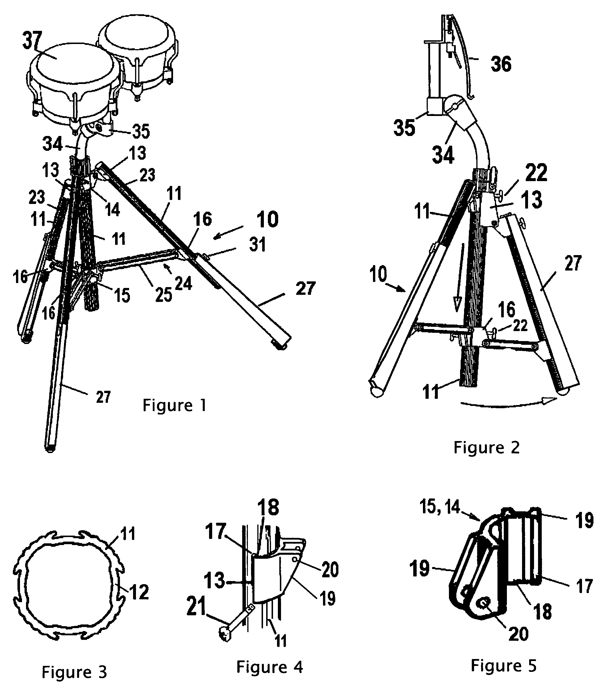 Adjustable tripod stand