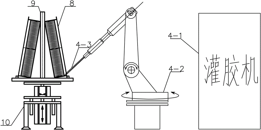 Automatic glue filling production line and method of fine filters for filtrating absorbers