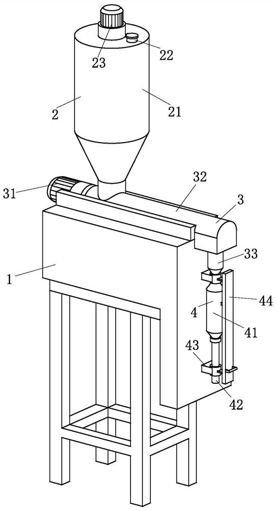 Conveying device for disinfectant production