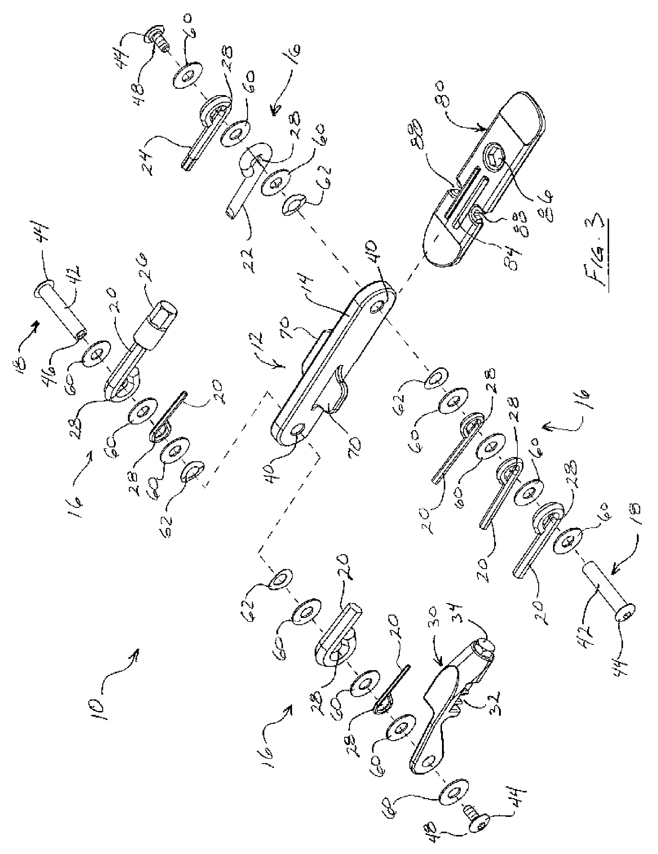 Foldable tool with single beam construction