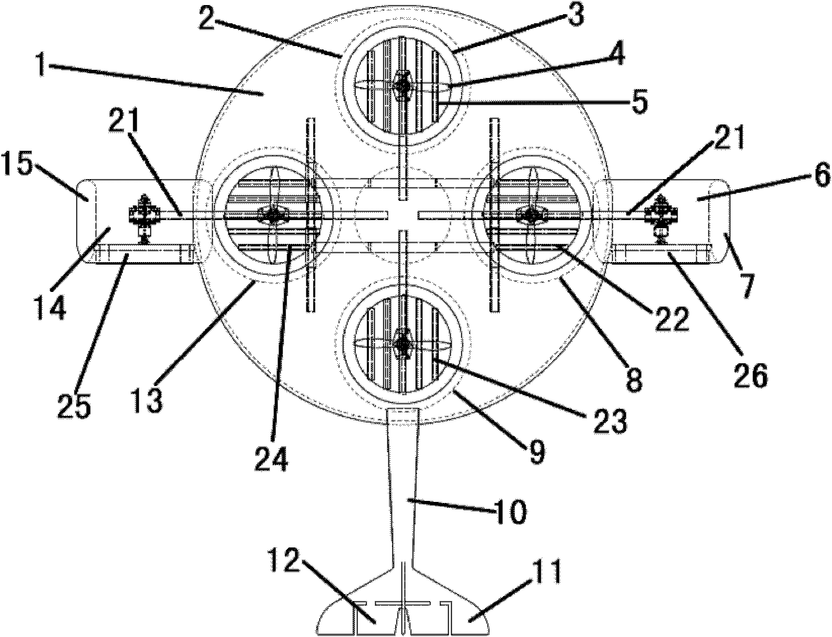 Distributed power multi-rotor VTOL (vertical take off and landing) aircraft and control method thereof