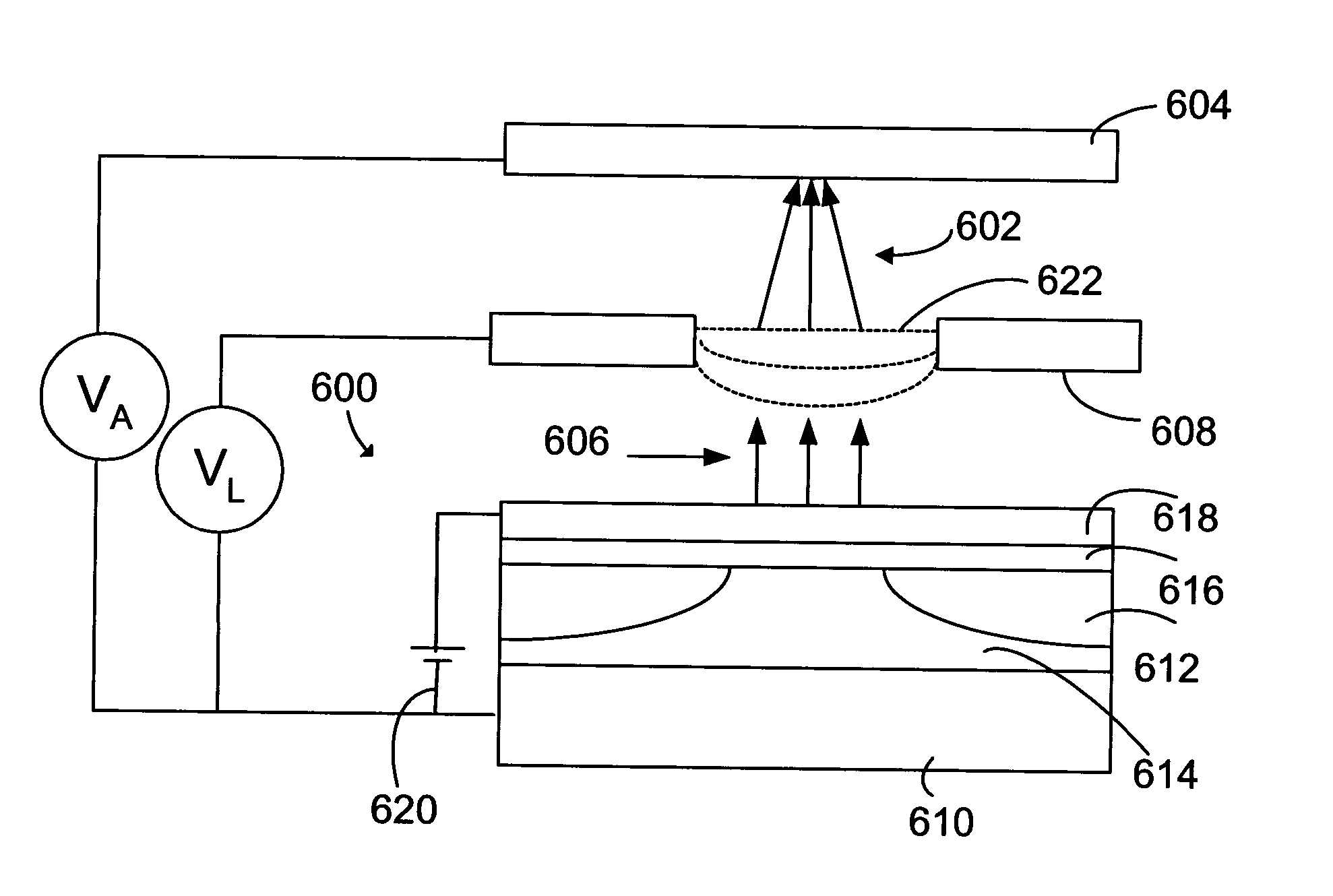 Electron emitter with epitaxial layers