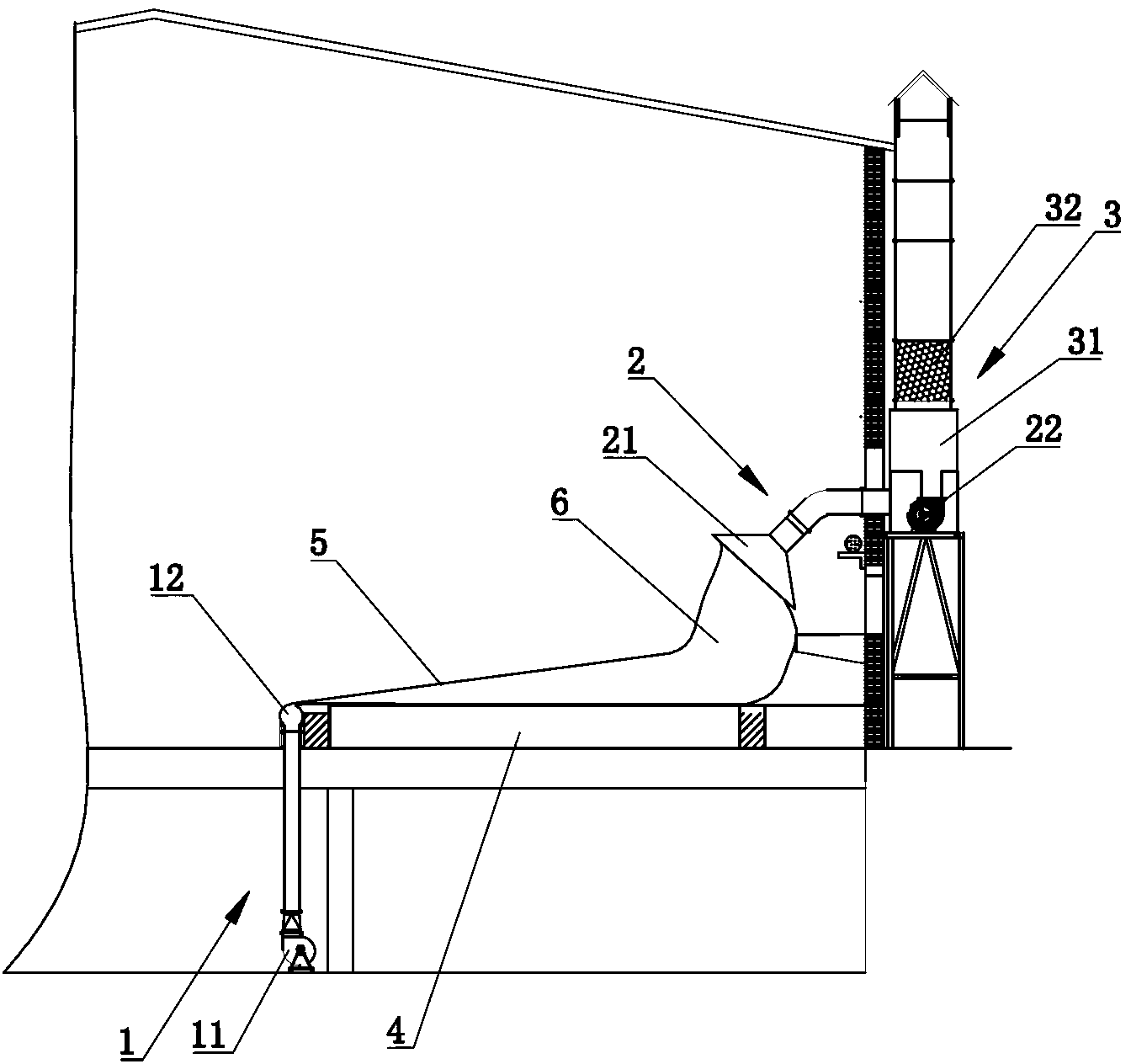 Workshop poisonous harmful gas processing device